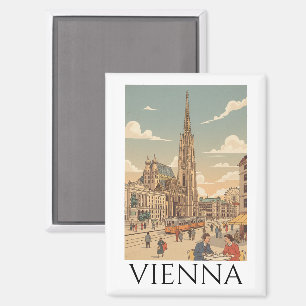 Aimant Vienne Autriche Café Culture Voyage Vintage