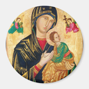 Aimant Vierge byzantine Marie et icône enfant Noël