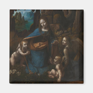 Aimant Vierge des Rochers"Vierge Marie, bébé Jésus, Jean