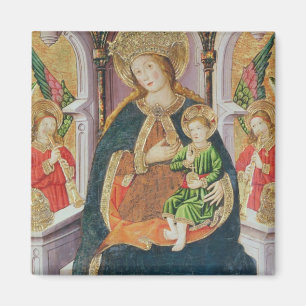Aimant Vierge et enfant avec des musiciens d'ange