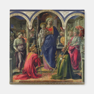 Aimant Vierge et enfant entouré d'anges