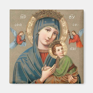 Aimant Vierge Marie béni avec l'aimant d'icône de Jésu