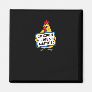 Aimant Vies de poulet - Végétarien - Amoureux des animaux