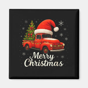 Aimant Vieux chapeau de Père Noël de camion rouge Noël ar