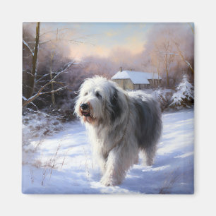 Aimant Vieux chien de berger anglais Laissez tomber la ne
