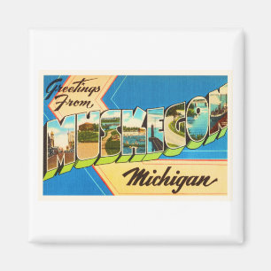 Aimant Vieux souvenir de Vintage voyage de Muskegon