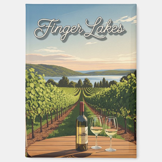 Aimant Vignoble à New York Carte postale Finger Lakes (Recto)