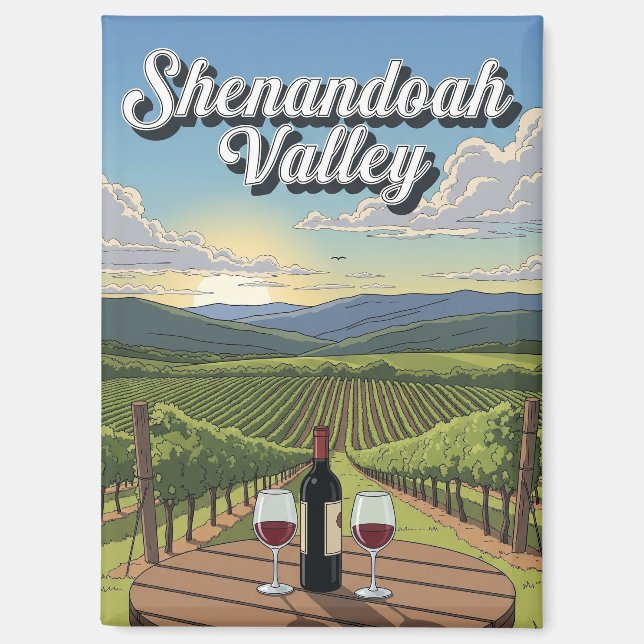 Aimant Vignoble en Virginie Shenandoah Valley Carte posta (Recto)