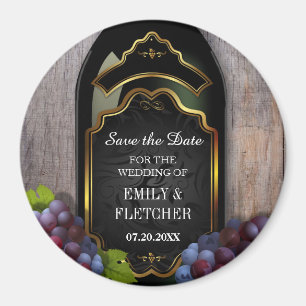 Aimant Vignoble rustique Enregistrer la date Mariage
