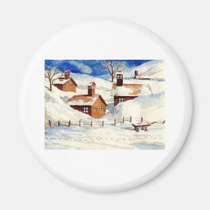 Aimant Village de Noël enneigé