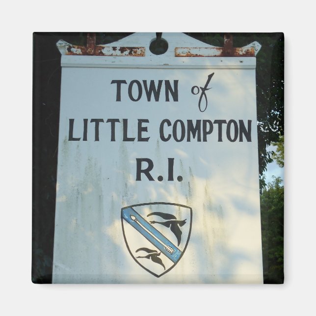 Aimant Ville de Little Compton, panneau en bois du RI (Devant)