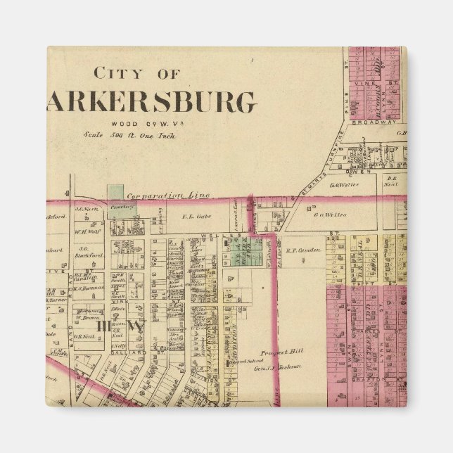 Aimant Ville de Parkersburg, Virginie-Occidentale (Devant)
