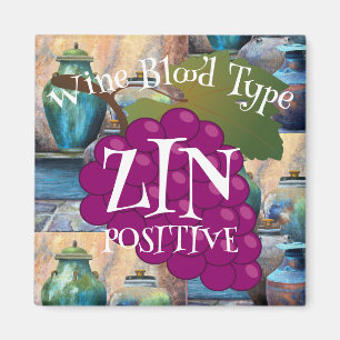 Aimant Vin Groupe Sanguin Zinfandel Positif o ab b