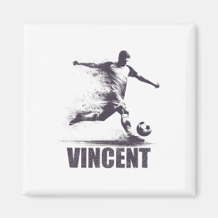 Aimant Vincent Football Garçons Personnalisé Prénom Vince