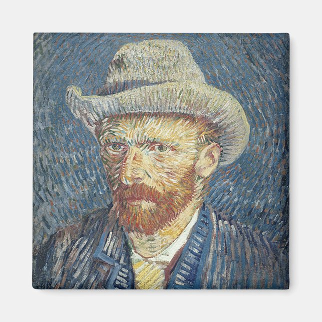 Aimant Vincent van Gogh | Autoportrait avec Casquette à p (Devant)