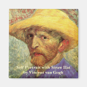 Aimant Vincent van Gogh Autoportrait avec Casquette paill