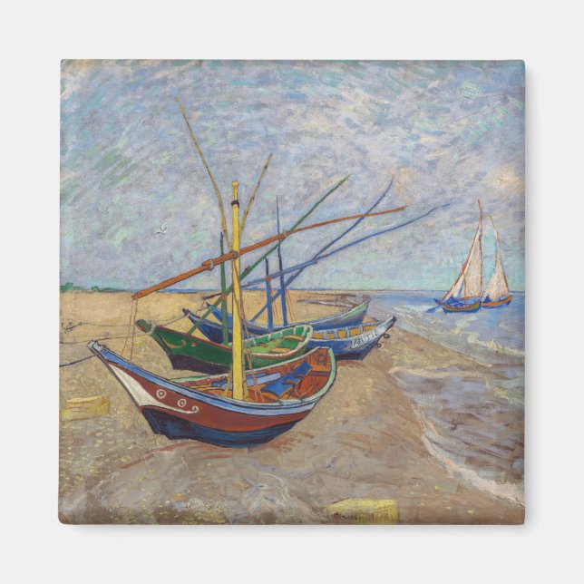 Aimant Vincent van Gogh - Bateaux de pêche sur la plage (Devant)