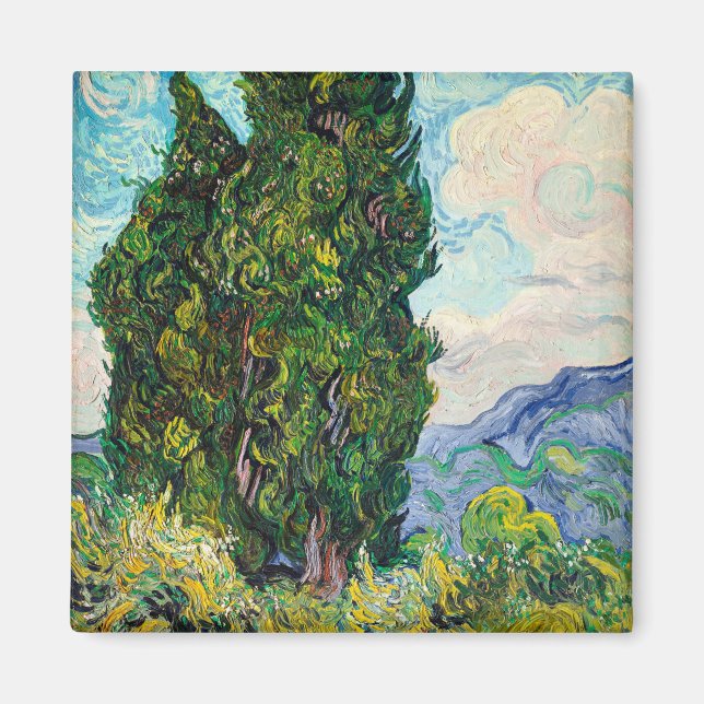 Aimant Vincent Van Gogh Cypress Art (Devant)