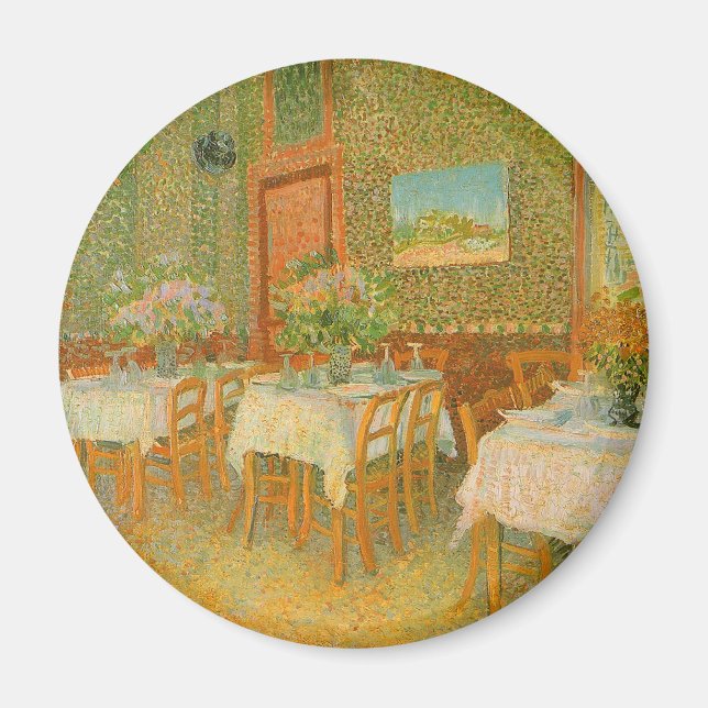 Aimant Vincent van Gogh - Intérieur d'un restaurant (Devant)