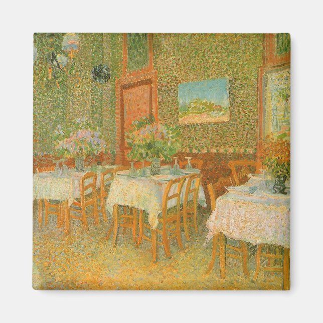Aimant Vincent van Gogh - Intérieur d'un restaurant (Devant)