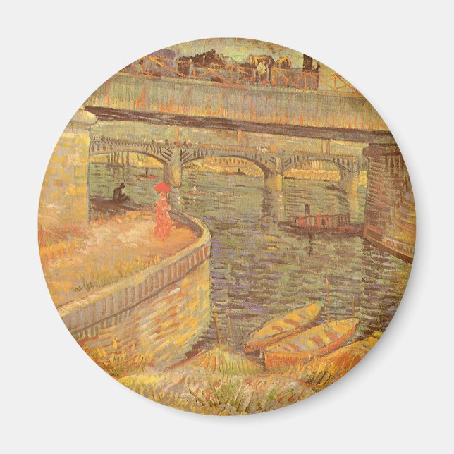 Aimant Vincent van Gogh Ponts de l'autre côté de la Seine (Devant)
