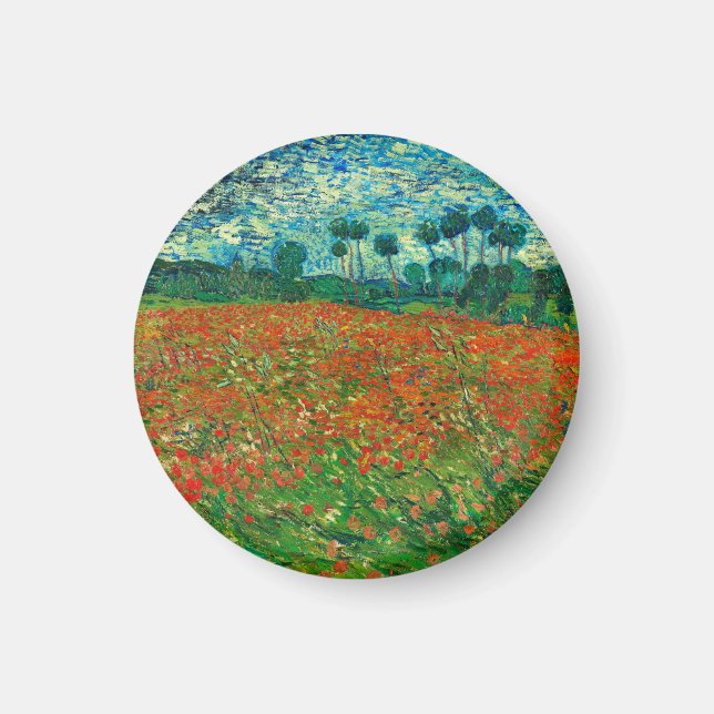 Aimant Vincent Van Gogh Poppy Field Fine Art (Devant)