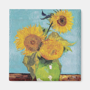 Aimant Vincent Van Gogh - Trois tournesols dans un vase