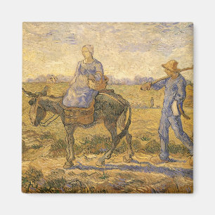 Aimant Vincent van Gogh - Un couple paysan va au travail