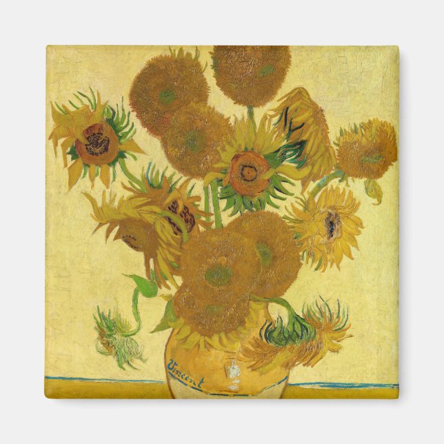 Aimant Vincent van Gogh - Vase avec quinze tournesols (Devant)