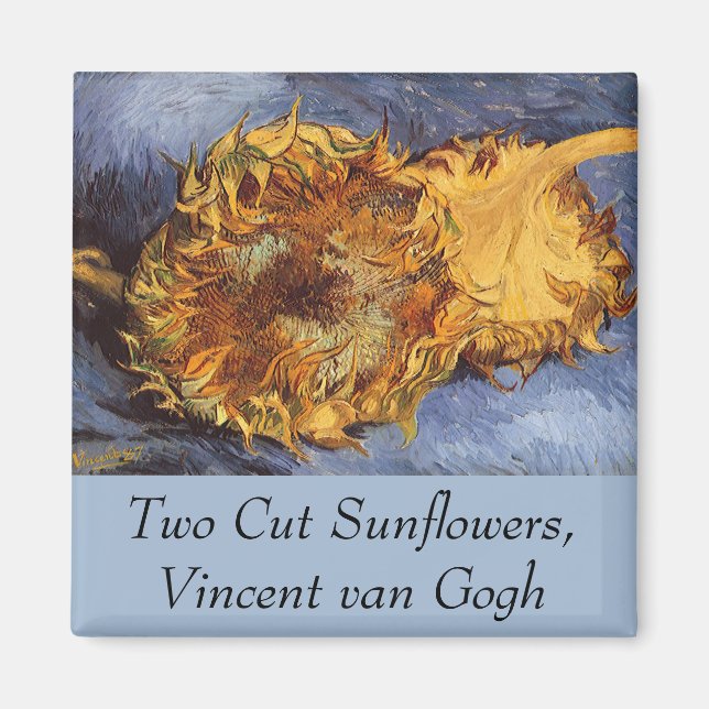 Aimant Vincent van Gogh - Vie morte : Deux tournesols cou (Devant)