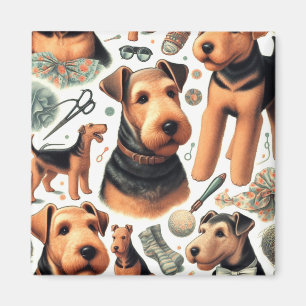 Aimant Vintage Airedale Terrier sans fil