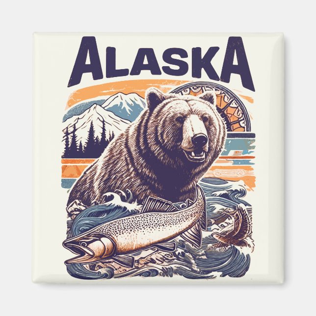 Aimant Vintage Alaska (Devant)