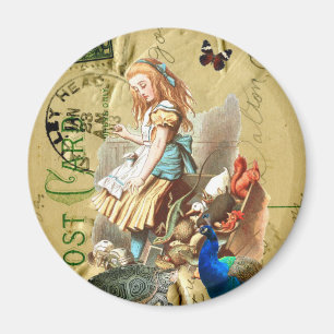 Aimant Vintage Alice au pays des merveilles collage