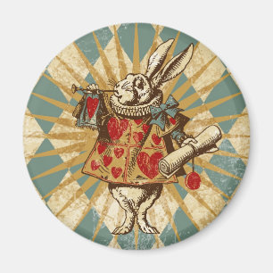 Aimant Vintage Alice White Rabbit