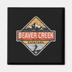 Aimant Vintage Beaver Creek Colorado Snow Mountain Ski
