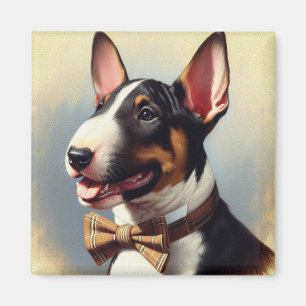 Aimant Vintage Bull Terrier Peinture Portrait