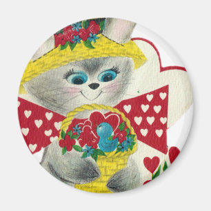 Aimant Vintage Bunny Hello