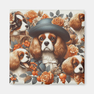 Aimant Vintage Cavalier King Charles Peinture espagnole