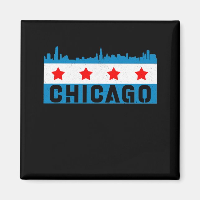 Aimant Vintage Chicago Flag (Devant)