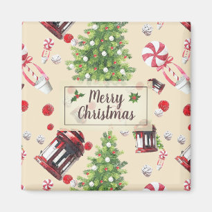 Aimant Vintage Christmas Art Motif