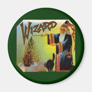 Aimant Vintage Cigar Étiquette Art, Assistant avec chat n