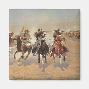 Aimant Vintage Cowboys, A Dash For Timber by Remington