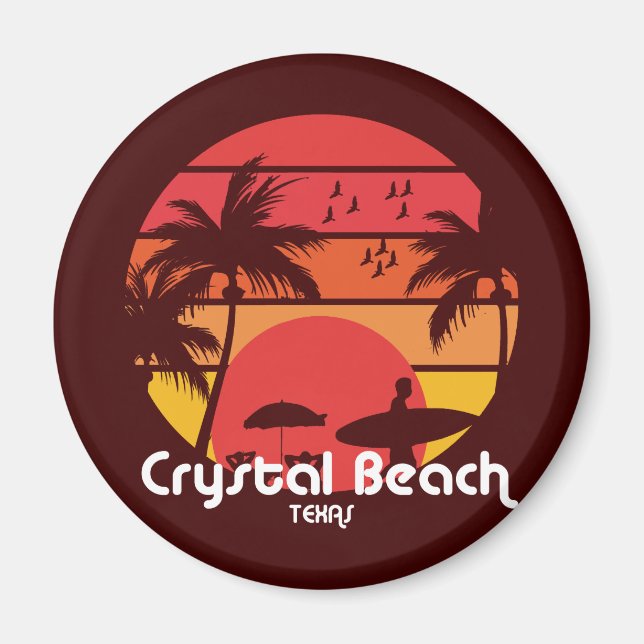 Aimant Vintage Crystal Beach Texas (Devant)