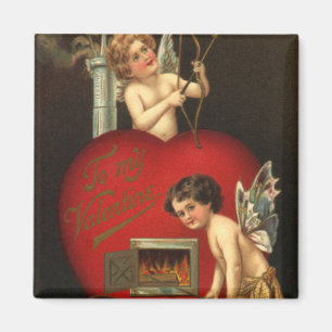 Aimant Vintage Cupid de la Saint-Valentin, Anges Amour Br