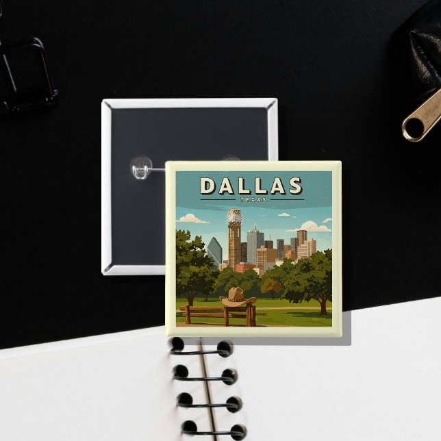 Aimant Vintage Dallas Texas (Créateur téléchargé)