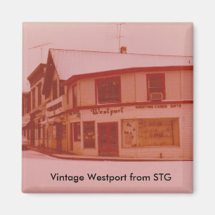 Aimant vintage de Westport - endroit de chemin de