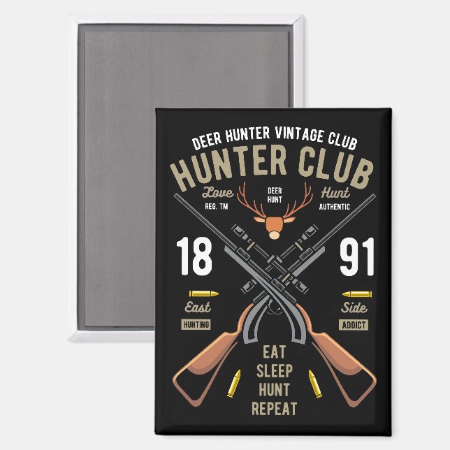 Aimant Vintage Deer Hunter (Recto/Verso)