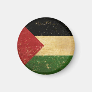 Aimant vintage drapeau palestinien effet grunge