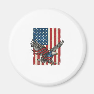 Aimant Vintage Eagle Flag Vector Patriotic Shirt Design_1