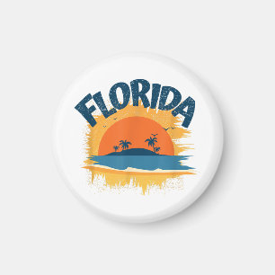 Aimant Vintage Florida Retro Tee Design Sunshine